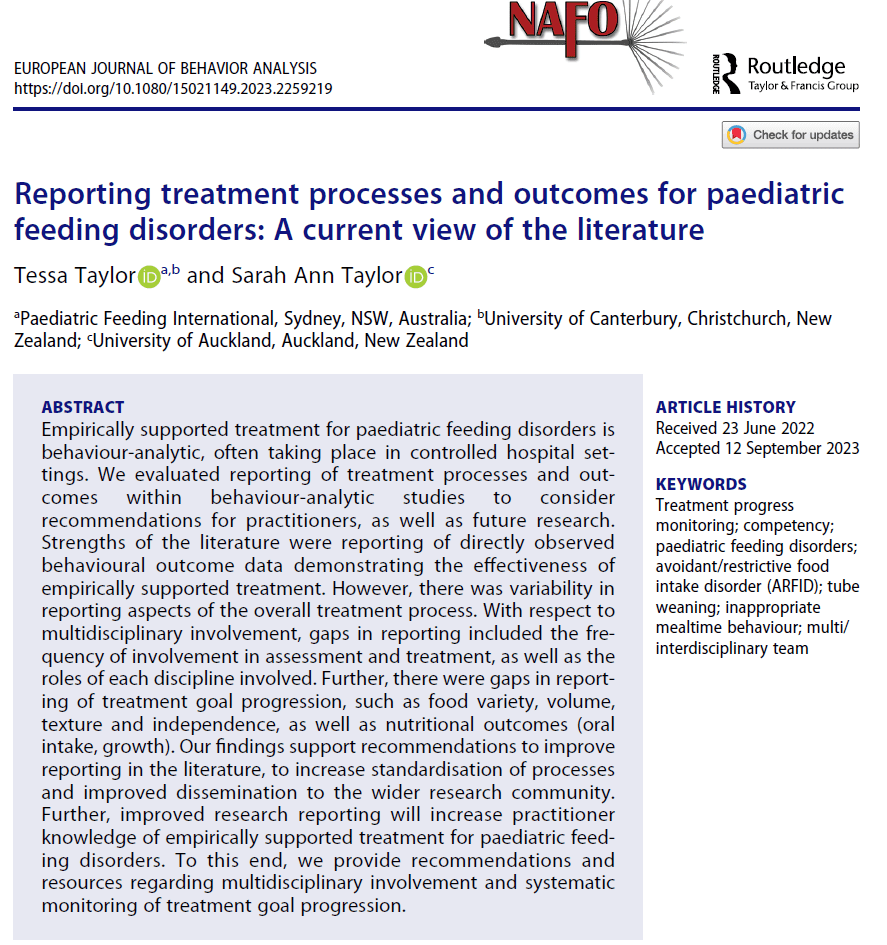 Screenshot 2024-01-16 125013 empirically supported treatment for paediatric feeding disorders/ARFID/tube weaning